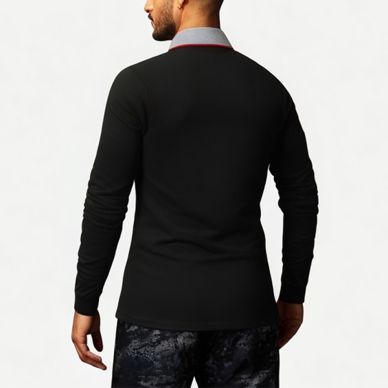 Slim Fit Classic Plaid Collar Men's Polo Shirt
