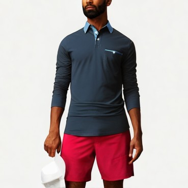 Men's Classic Casual Cotton Polo Shirt 