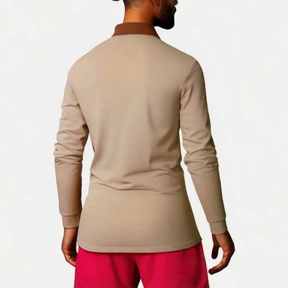 Men's Sports Cotton Long Sleeve Polo Shirt