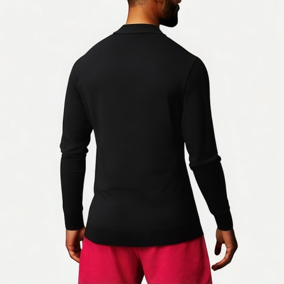 Men's Retro Striped Knitted Polo Shirt