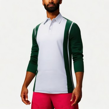 Men's High-quality Cotton Long Sleeve Polo Shirt