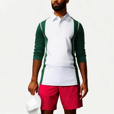 Men's High-quality Cotton Long Sleeve Polo Shirt