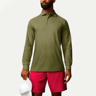 Men's Casual Solid Color Polo Shirt