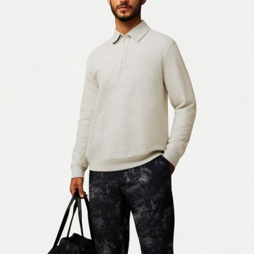 Men's Solid Color Terry Polo Shirt