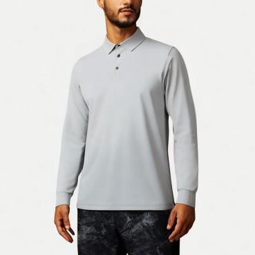 Men's Solid Color Business Polo Shirt