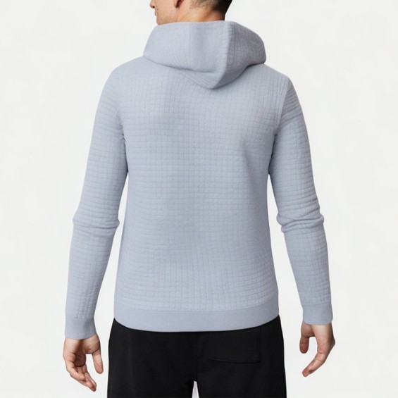 Men's Waffle Solid Color Hooded Sweatshirt