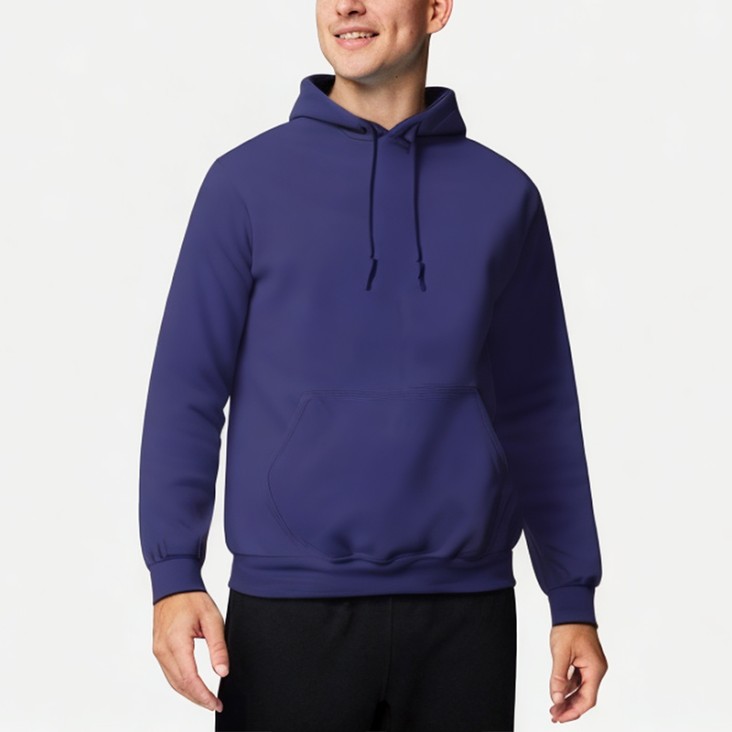 Men's Double Needle Seam Solid Color Hoodie