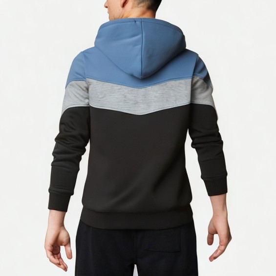 Men's Three-Color Stitching Hooded Sweatshirt