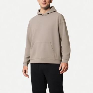 Men's Solid Color Heavyweight Hooded Sweatshirt