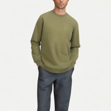 Men's French Loop Woven Casual Sweatshirt