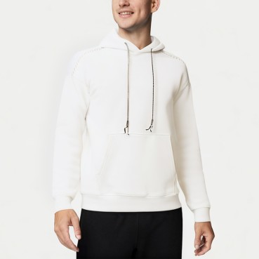 Men's Solid Color Everyday Hooded Sweatshirt