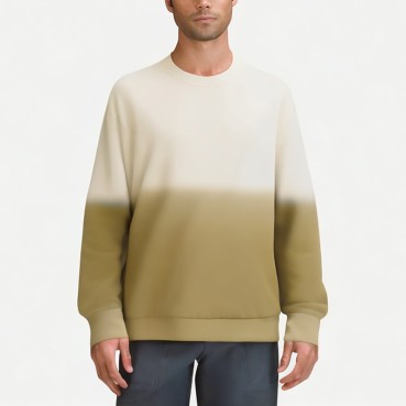 Men's Spring and Autumn Gradient Round Neck Sweatshirt