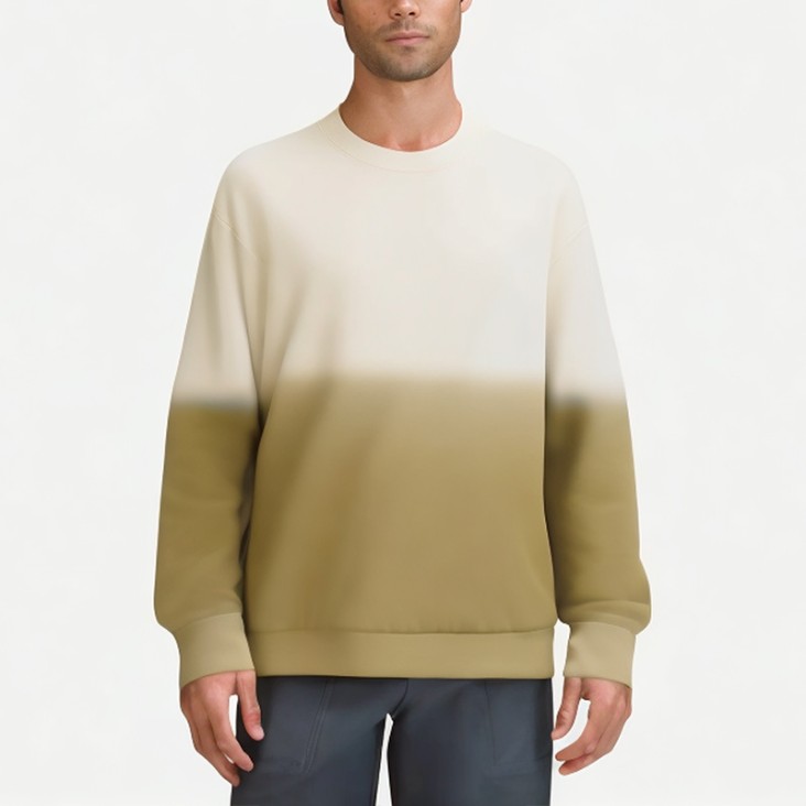 Men's Spring and Autumn Gradient Round Neck Sweatshirt
