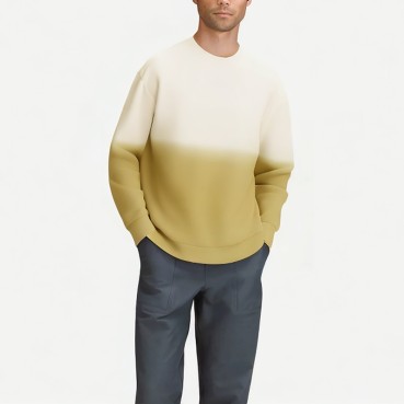 Men's Spring and Autumn Gradient Round Neck Sweatshirt
