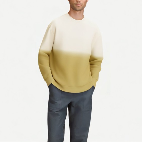 Men's Spring and Autumn Gradient Round Neck Sweatshirt