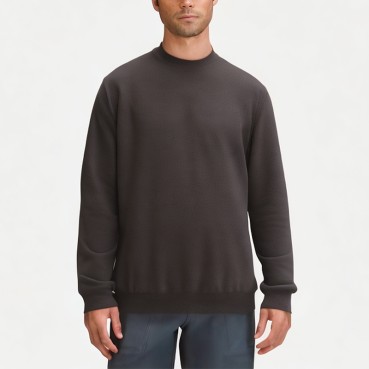 Men's Solid Color Warm Round Neck Sweatshirt
