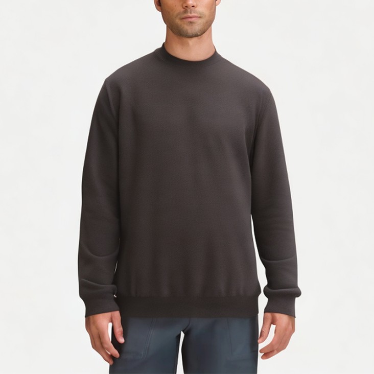 Men's Solid Color Warm Round Neck Sweatshirt