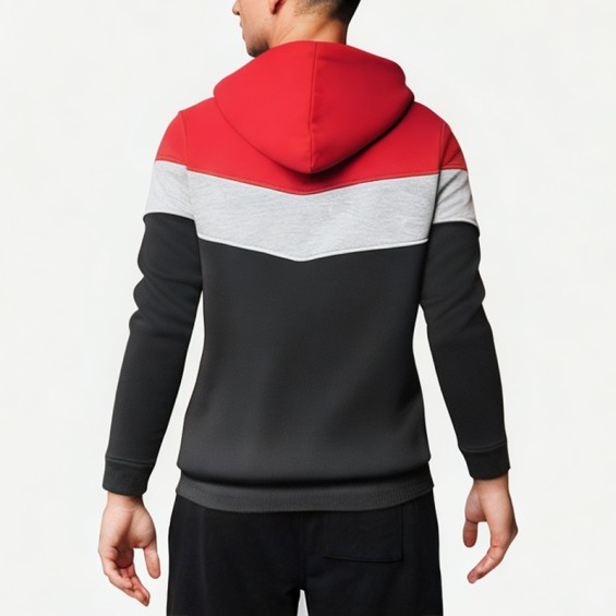 Men's Colorblock Hooded Long Sleeve Sweatshirt