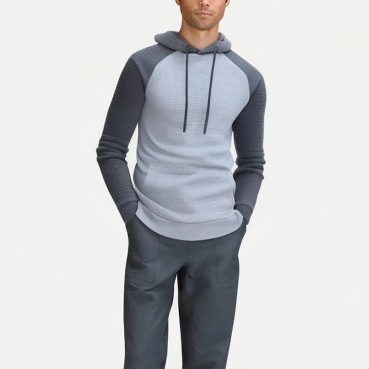 Men's Plaid Jacquard Hooded Sweatshirt