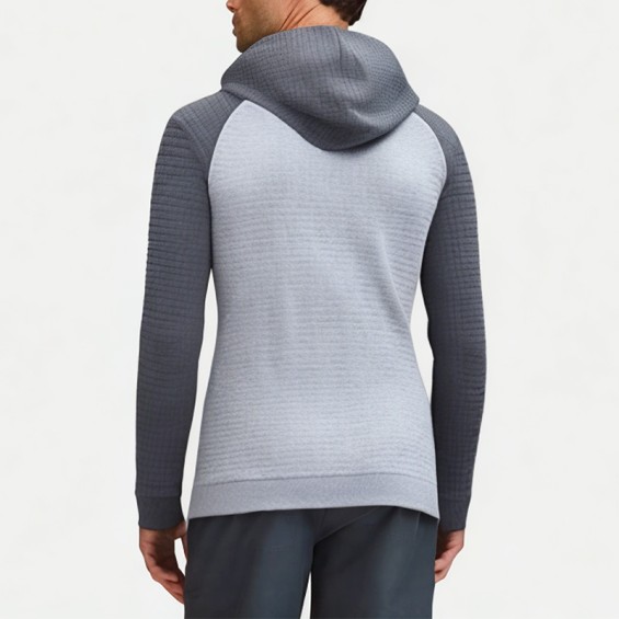 Men's Plaid Jacquard Hooded Sweatshirt