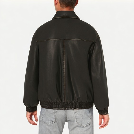 Men's Riveted PU Leather Motorcycle Jacket