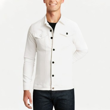 Men's Ripped Slim-Fit Denim Jacket