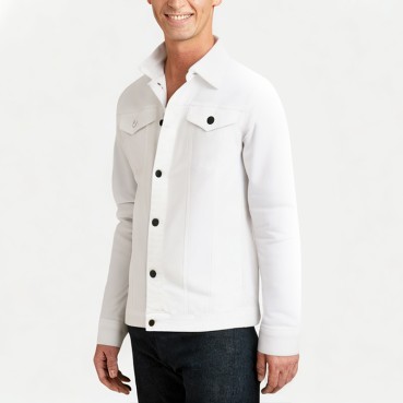 Men's Ripped Slim-Fit Denim Jacket