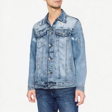 Men's High Quality Ripped Denim Jacket
