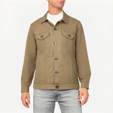 Men's Black Micro-Stretch Denim Jacket
