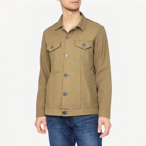 Men's Black Micro-Stretch Denim Jacket