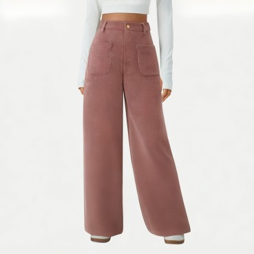 Women's Chenille Casual Wide Leg Pants
