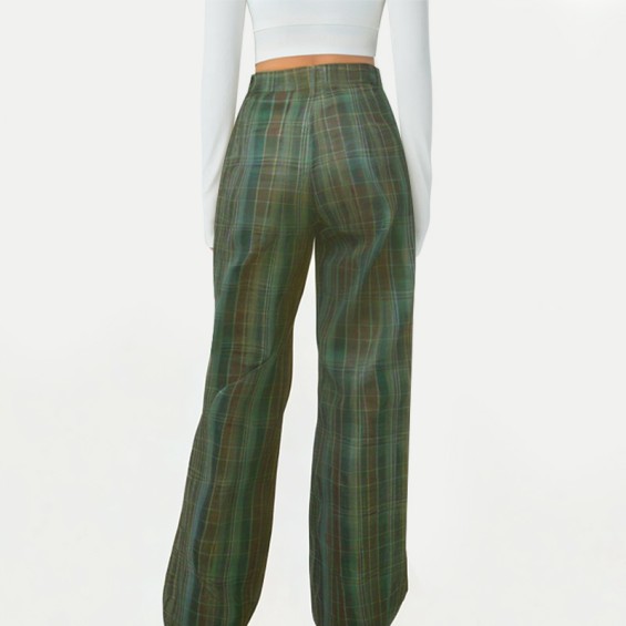 Women's Plaid Wide Leg Pants