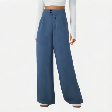 Women's High-Waisted Drapey Suit Wide-Leg Pants