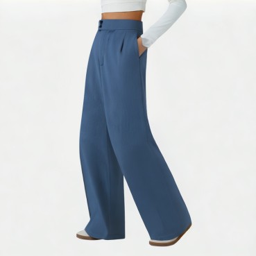 Women's High-Waisted Drapey Suit Wide-Leg Pants