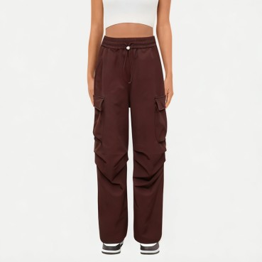 Women's Red Wide-Leg Work Pants