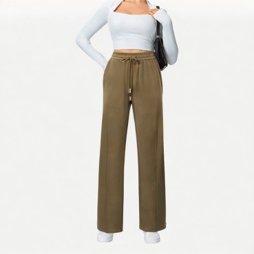 Women's High-waisted Drape Wide-leg Pants