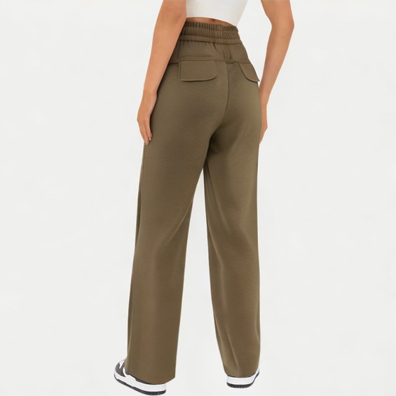 Women's High-waisted Drape Wide-leg Pants