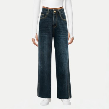 Vintage Split Wide-Leg Pants
