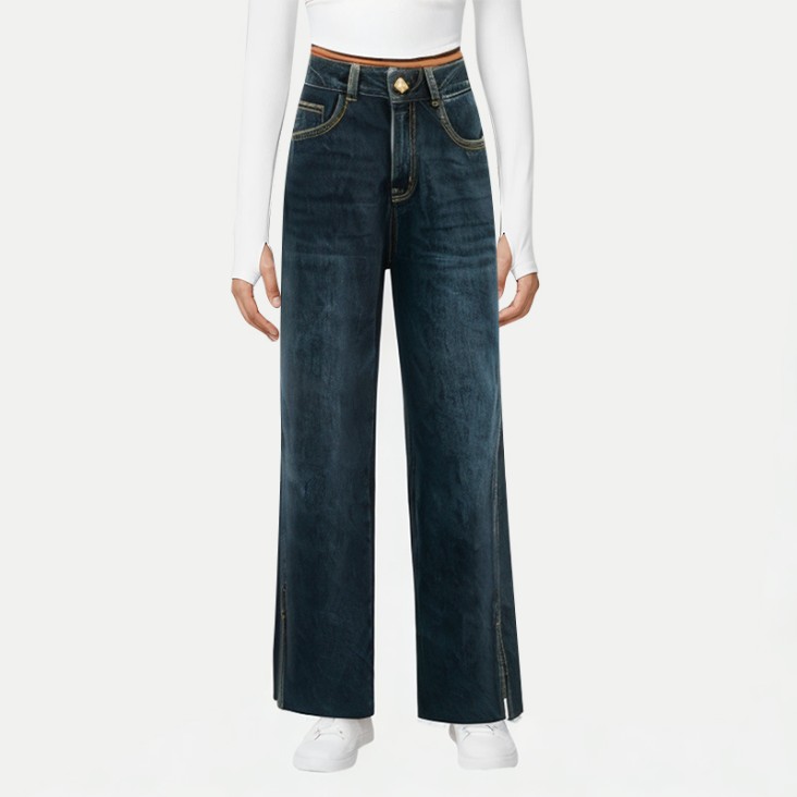 Vintage Split Wide-Leg Pants