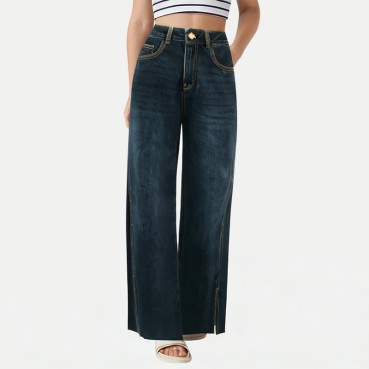 Vintage Split Wide-Leg Pants