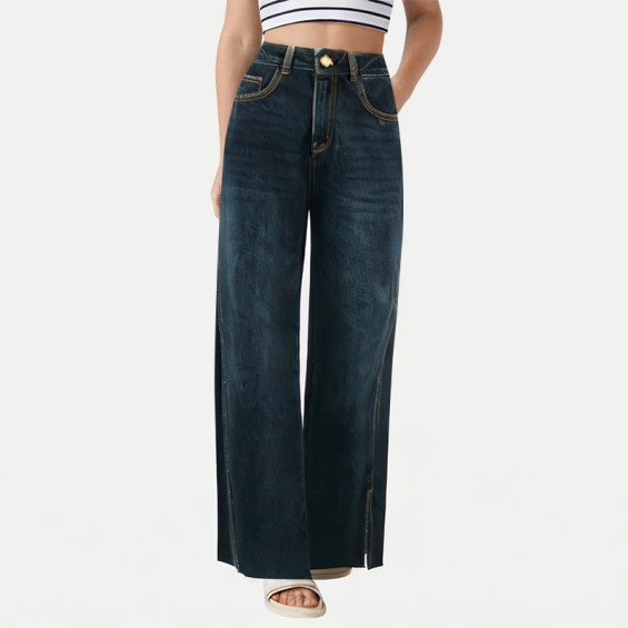 Vintage Split Wide-Leg Pants