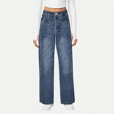 Bear Cartoon Straight Jeans