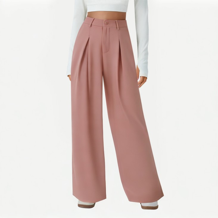 Women's High-Waisted Casual Wide-Leg Pants