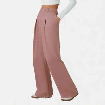 Women's High-Waisted Casual Wide-Leg Pants