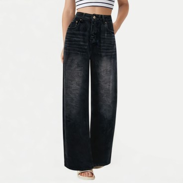 Women's High Street Fleece Wide-Leg Jeans