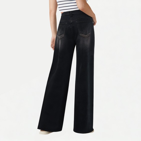 Women's High Street Fleece Wide-Leg Jeans