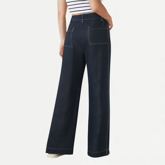 Women's Washed Wide-Leg Jeans