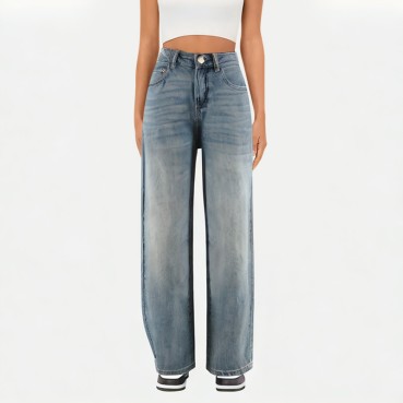 Women's Cotton Wide-Leg Jeans