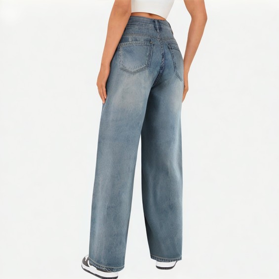 Women's Cotton Wide-Leg Jeans