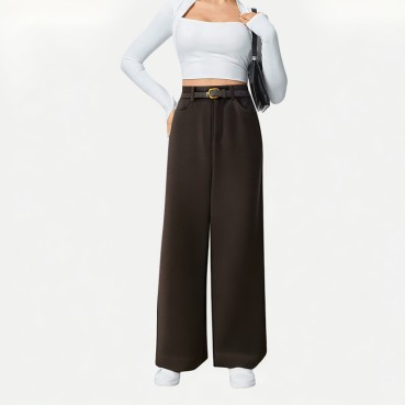 Women's Brushed Wide-Leg Pants